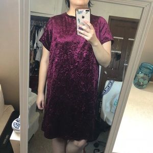 Crushed Velvet T-shirt Dress